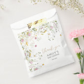 Baby shower Roze & Geel Wildflowers Favoriete Tass Bedankzakje (Gezegeld)