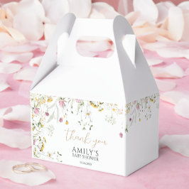 Baby shower Roze & Gele Wildflowers Bedankdoosjes