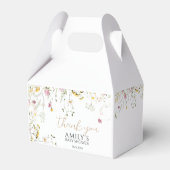 Baby shower Roze & Gele Wildflowers Bedankdoosjes (Achterkant)