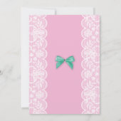 Baby shower Roze Glitter Bow Twins Meisjes Uitnodi Kaart (Achterkant)