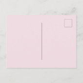 Baby shower roze glitter girl script aankondigingskaart (Achterkant)