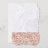 baby shower Roze Glitter White Marble Elegant Kaart (Achterkant)