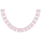 Baby shower Roze "Gold Birds," Swallowtail Banner (Alle)