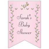 Baby shower Roze "Gold Birds," Swallowtail Banner (Derde vlag)