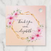 Baby Shower roze goud roze bloemen geometrisch Bedankjes Labels (Achterkant)