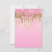 baby shower roze gouddruppelaar uitnodiging (Achterkant)