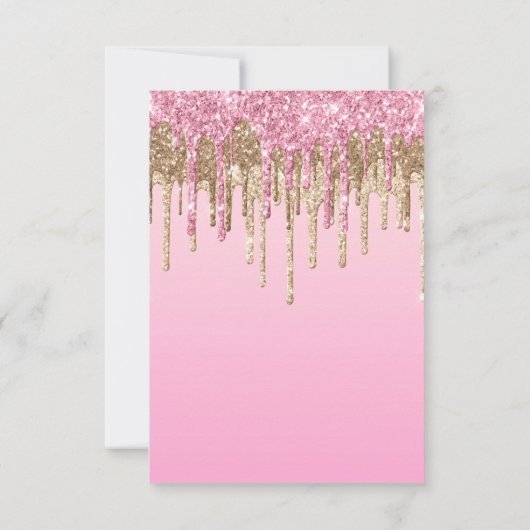 baby shower roze gouddruppelaar uitnodiging (Achterkant)