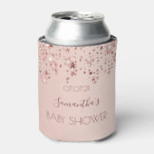 Baby Shower roze gouden glanzende sterren Blikjeskoeler (Blikje Voorkant)