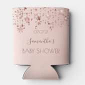 Baby Shower roze gouden glanzende sterren Blikjeskoeler (Achterkant)