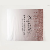 Baby Shower Roze Gouden Glitter Foto Achtergrond Wandkleed (Voorkant (horizontaal))