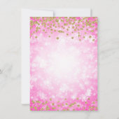 Baby shower Roze Gouden Glitter Winter Wonderland Kaart (Achterkant)