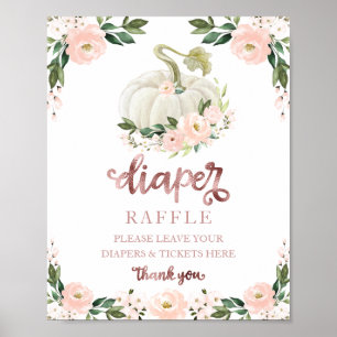 Baby Shower Roze Gouden Luier Raffle Spel Bord Poster