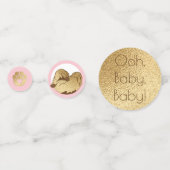 Baby shower roze gouden olifant confetti (Voorkanten)