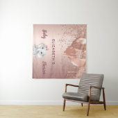 Baby Shower roze gouden olifant meisje ballonnen Wandkleed (In Situ (horizontaal))