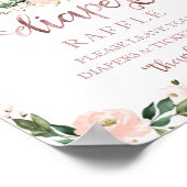 Baby shower roze goudkleurige riffellak poster (Hoek)
