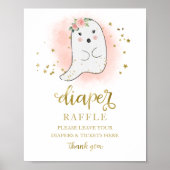 Baby shower roze goudkleurige riffellak poster (Voorkant)