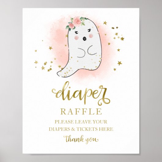 Baby shower roze goudkleurige riffellak poster (Voorkant)