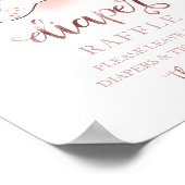 Baby shower roze goudkleurige riffellak poster (Hoek)