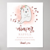 Baby shower roze goudkleurige riffellak poster (Voorkant)