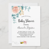 Baby shower roze griesgriep schattige moeder om te kaart (Voorkant)
