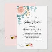Baby shower roze griesgriep schattige moeder om te kaart (Voorkant / Achterkant)
