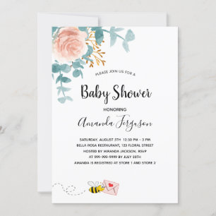 Baby shower roze griesgriep schattige moeder om te kaart