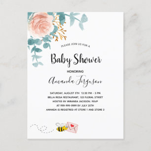 Baby shower roze grillerig mam om te worden briefkaart
