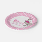 Baby shower roze hart kangoeroe papier bord (Gekanteld)