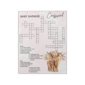 Baby shower Roze hoogland koe Game Crossword Notitieblok (Linkerzijde)