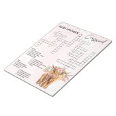 Baby shower Roze hoogland koe Game Crossword Notitieblok (Schuin)