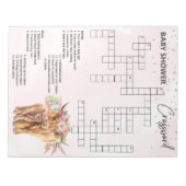 Baby shower Roze hoogland koe Game Crossword Notitieblok (Voorkant)