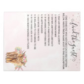 Baby shower Roze Hoogland koe Spel Vind gast Notitieblok (Voorkant)