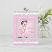  Baby shower  roze Kaart (Staand voorkant)
