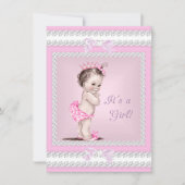  Baby shower  roze Kaart (Voorkant)