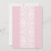 baby shower Roze kant Gold Glitter Bow Girl Invite Kaart (Achterkant)