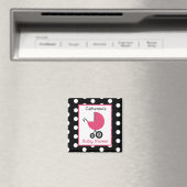 Baby shower - Roze koets en Polka Dot Magneet (Insitu (Vaatwasser))