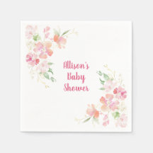 Baby Shower | Roze koraal gouden bloemen