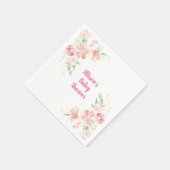 Baby Shower | Roze koraal gouden bloemen Servet (Hoek)