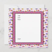  Baby shower Roze Mauve Vintage Kaart (Achterkant)