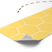 Baby shower roze meibel bijen poster (Hoek)