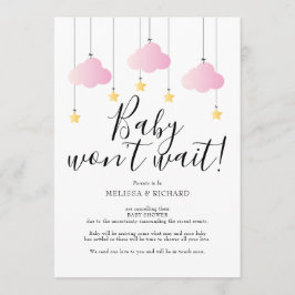 Baby Shower, Roze Meisje Annulering Kaart
