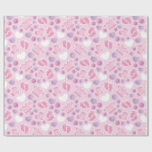 Baby shower roze meisje cadeaupapier (Vlak)