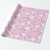 Baby shower roze meisje cadeaupapier (Uitgerold)