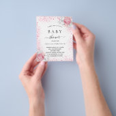 Baby shower roze meisje floral budget uitnodiging flyer (Hand)
