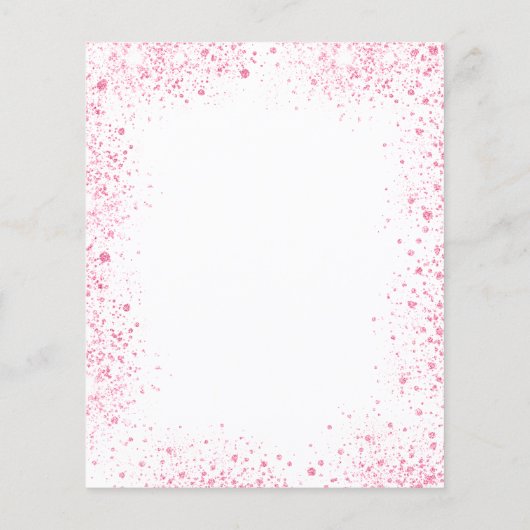 Baby shower roze meisje floral budget uitnodiging flyer (Achterkant)