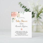 Baby shower roze meisje florale eucalyptus (Staand voorkant)