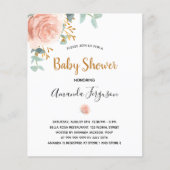 Baby shower roze meisje florale eucalyptus (Voorkant)