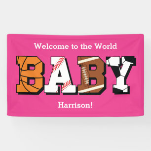 Baby shower Roze meisje Spandoek