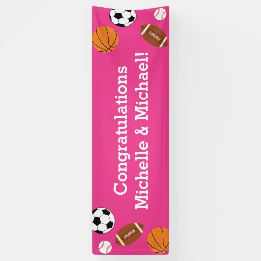 Baby shower Roze meisje Spandoek (Verticaal)