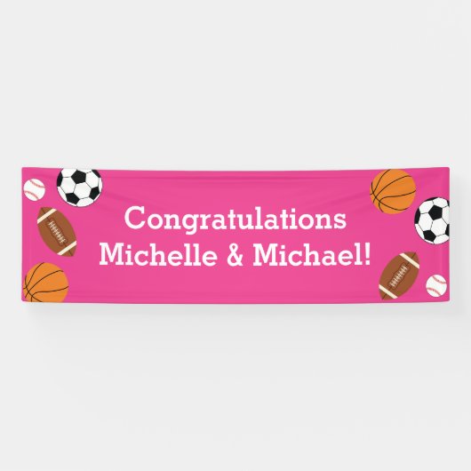 Baby shower Roze meisje Spandoek (Horizontaal)